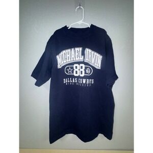 Reebok Michael Irvin Dallas Cowboys 88 Career Highlights Navy Blue T-Shirt S